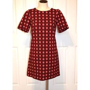 Ann Taylor Loft Women's M Short Sleeve Sheath Dress Floral Thick Fabric